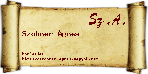 Szohner Ágnes névjegykártya